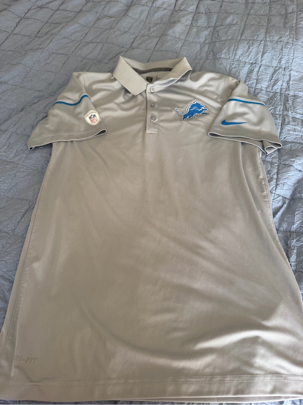 Nike Detroit Lions Sideline Elite Gray Golf Polo Men’s Small - Picture 1 of 4